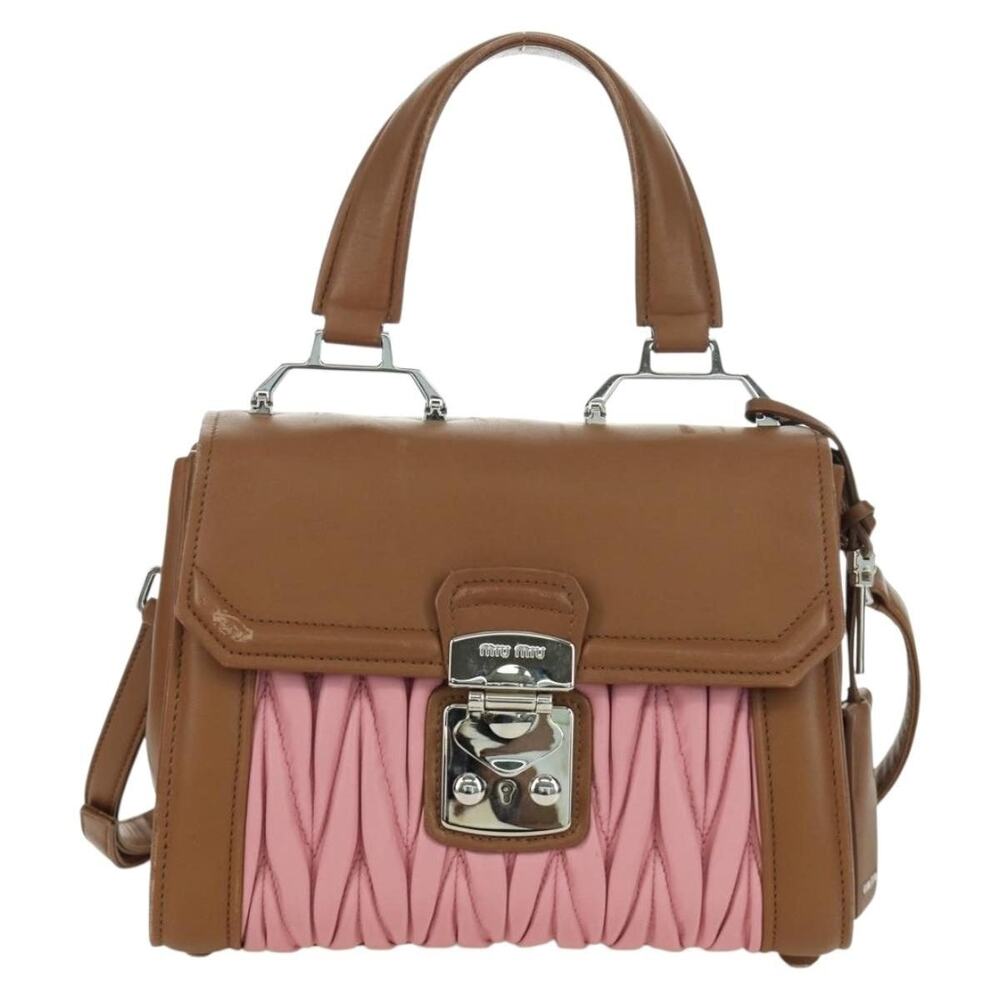 Miu Miu Matelasse Leather Handbag Pink